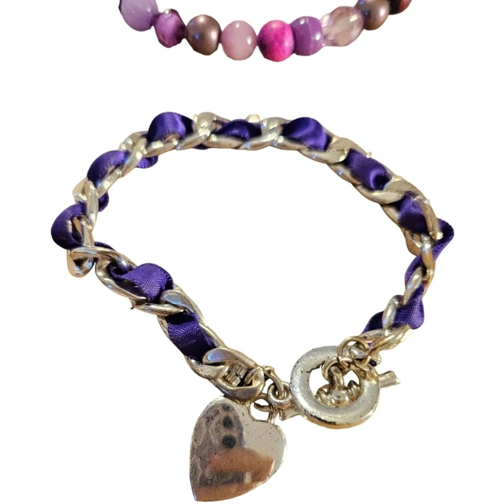 Lot 4 Pieces Bracelets 1 With Charm Assorted